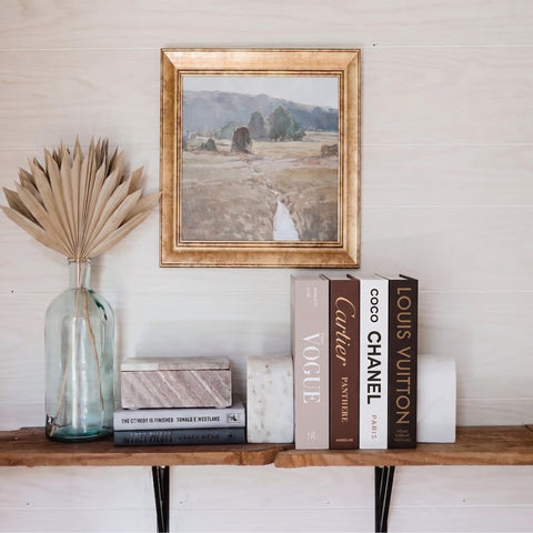 PROBENEX faux decorative books display on a coffee table for minimalist chic.