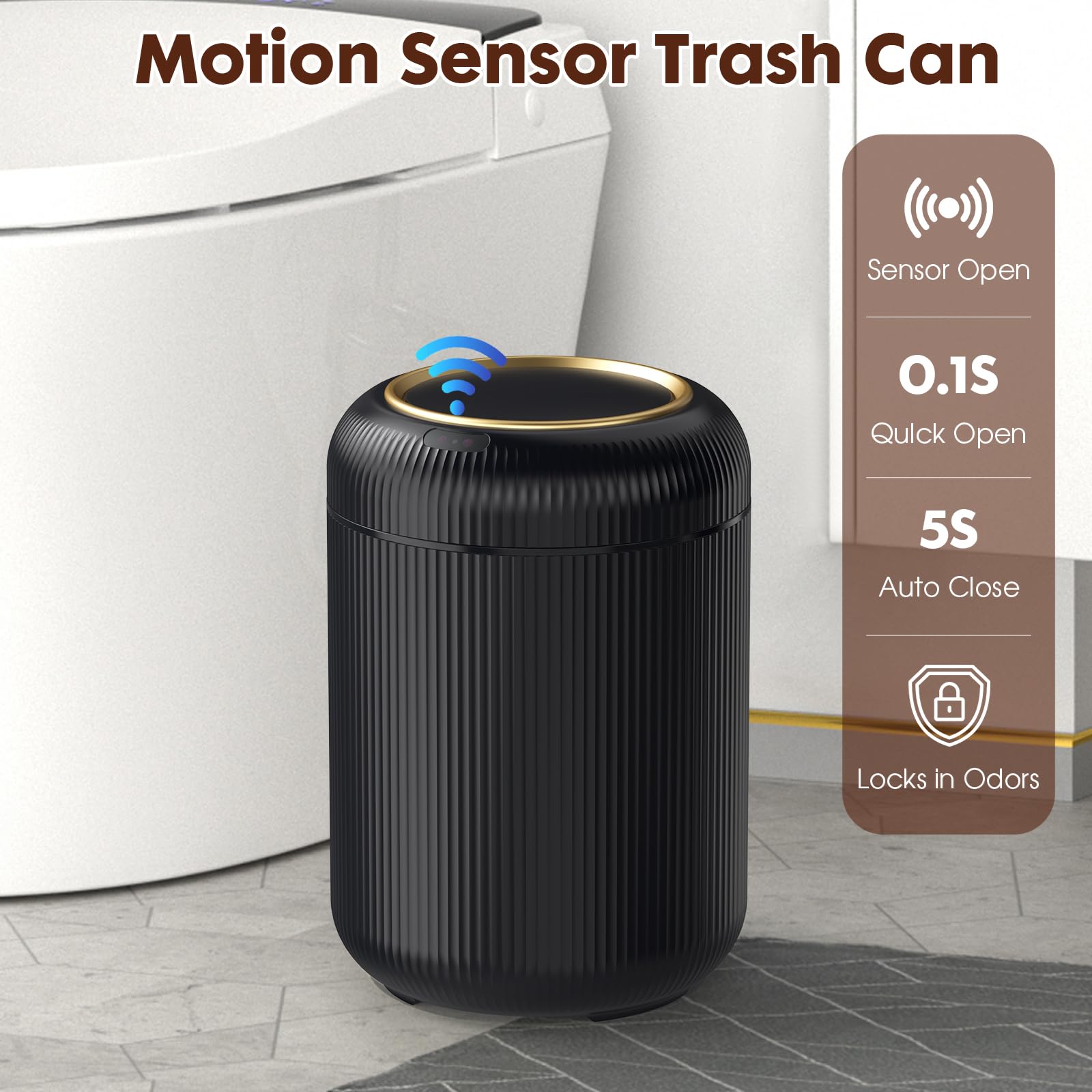 Procade 3-gallon trash can interior with snug lid for odor containment.