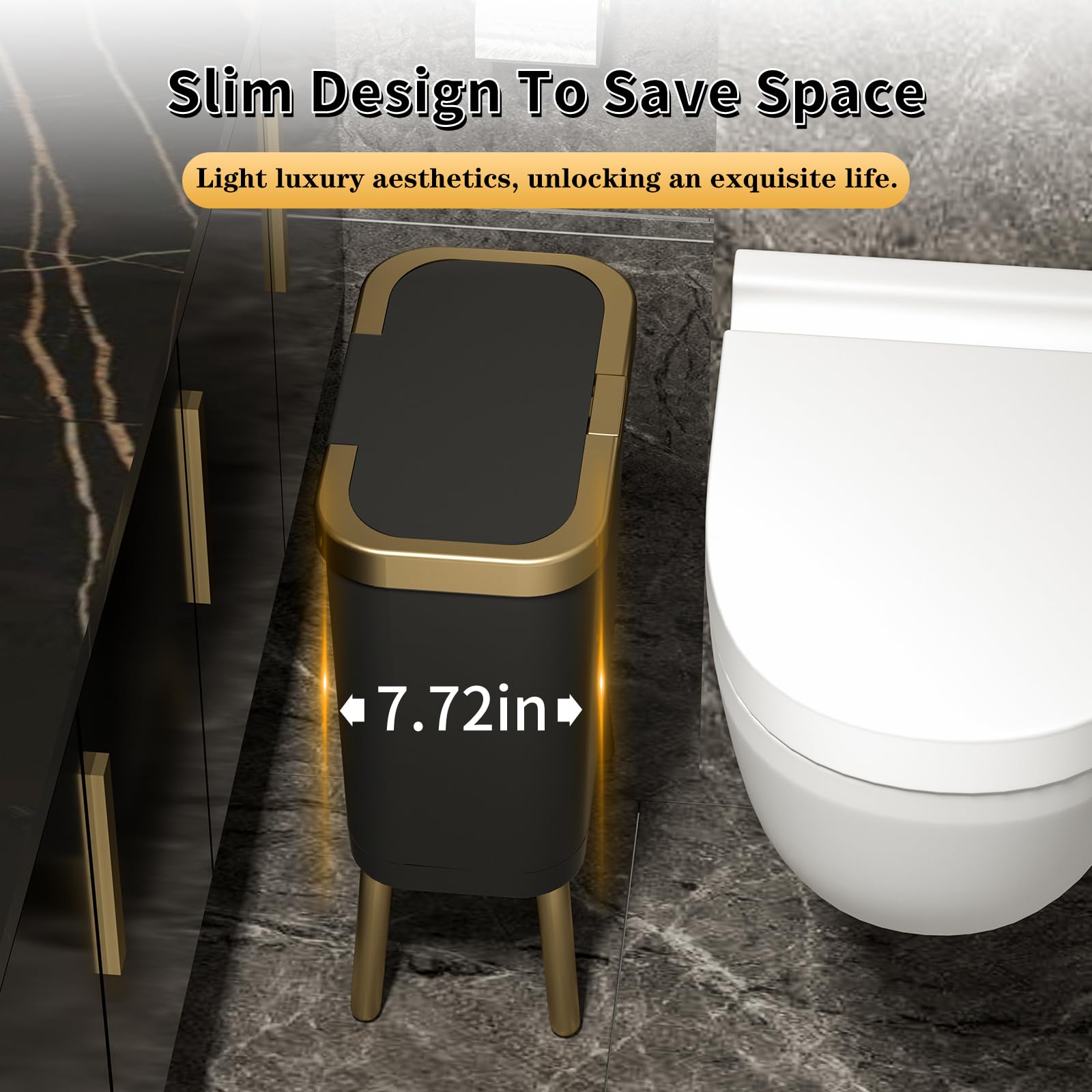 Procade 4-gallon slim trash can suitable for small kitchens.