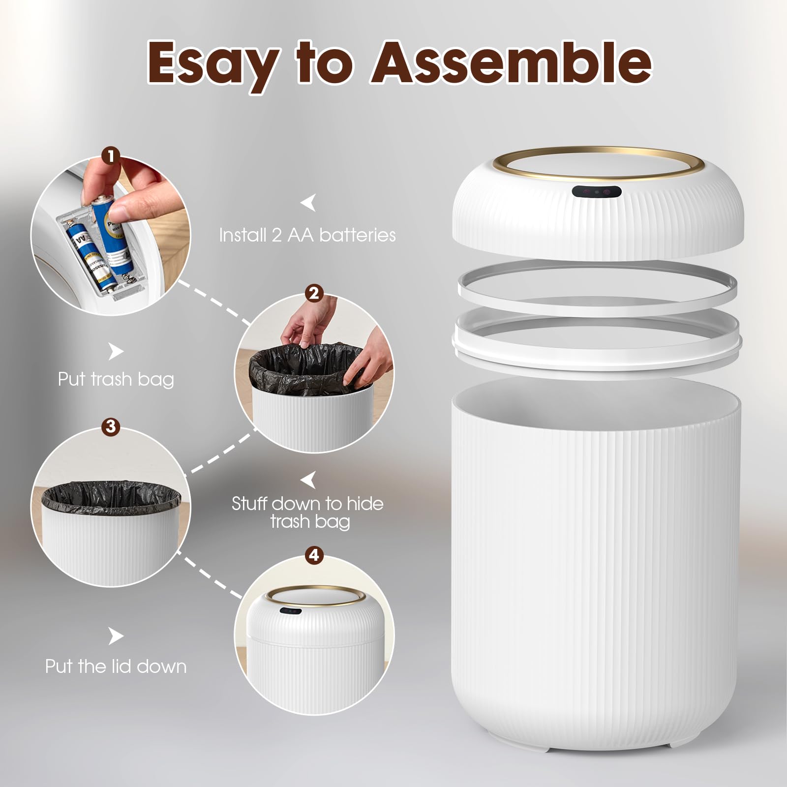 Procade compact bathroom trash bin fits small spaces