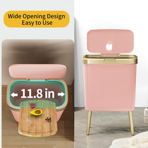 Procade gold edge trash bin adds a luxe touch while concealing waste.