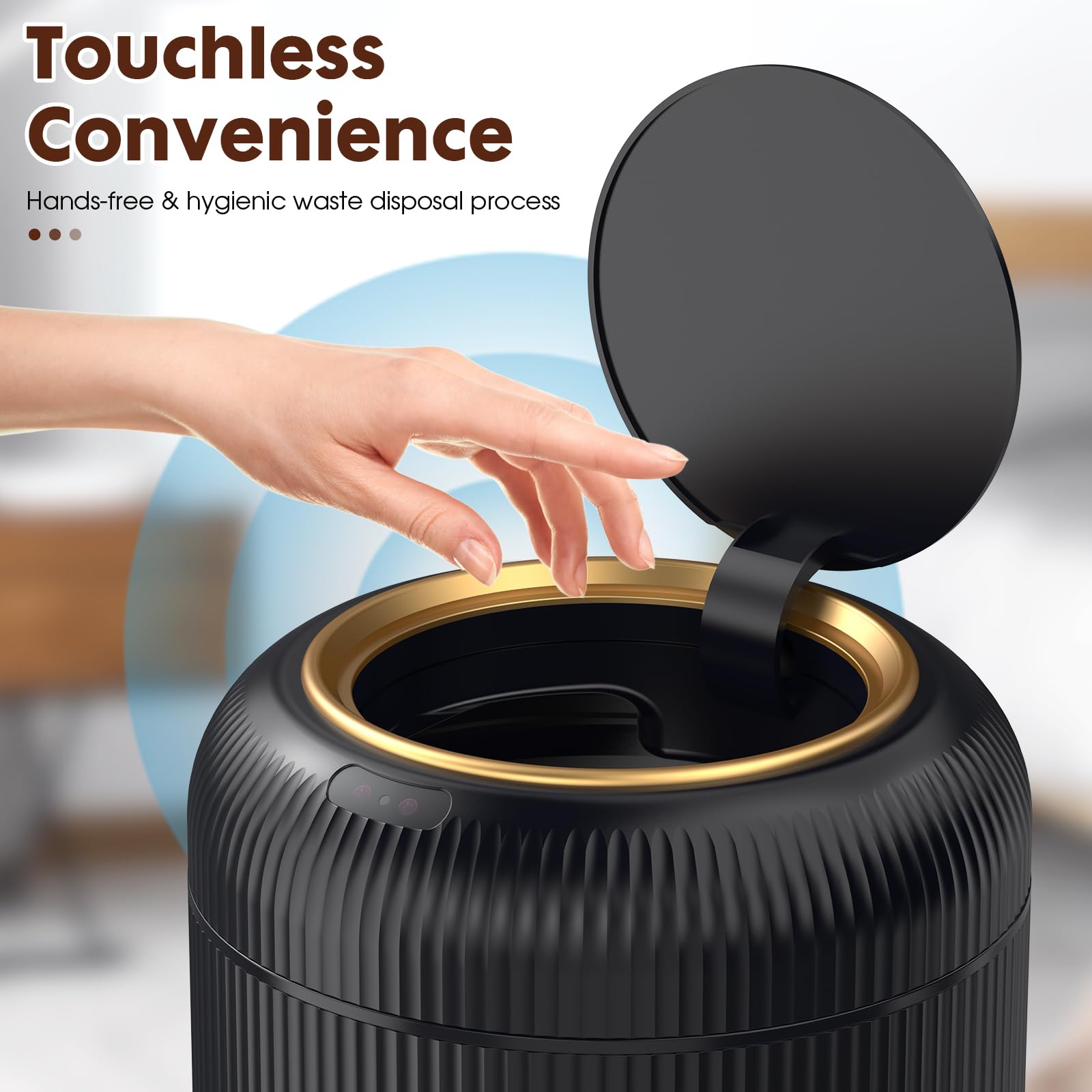 Procade motion sensor in action; lid opens when a hand approaches.