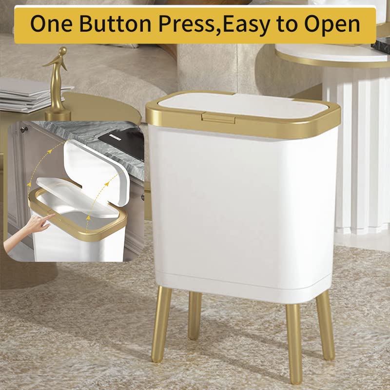 Procade narrow trash can placed between toilet and cabinet