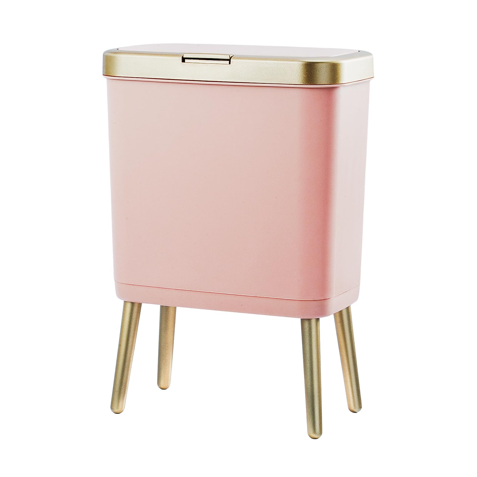 Procade pink trash can with lid for privacy and odor control in small spaces.