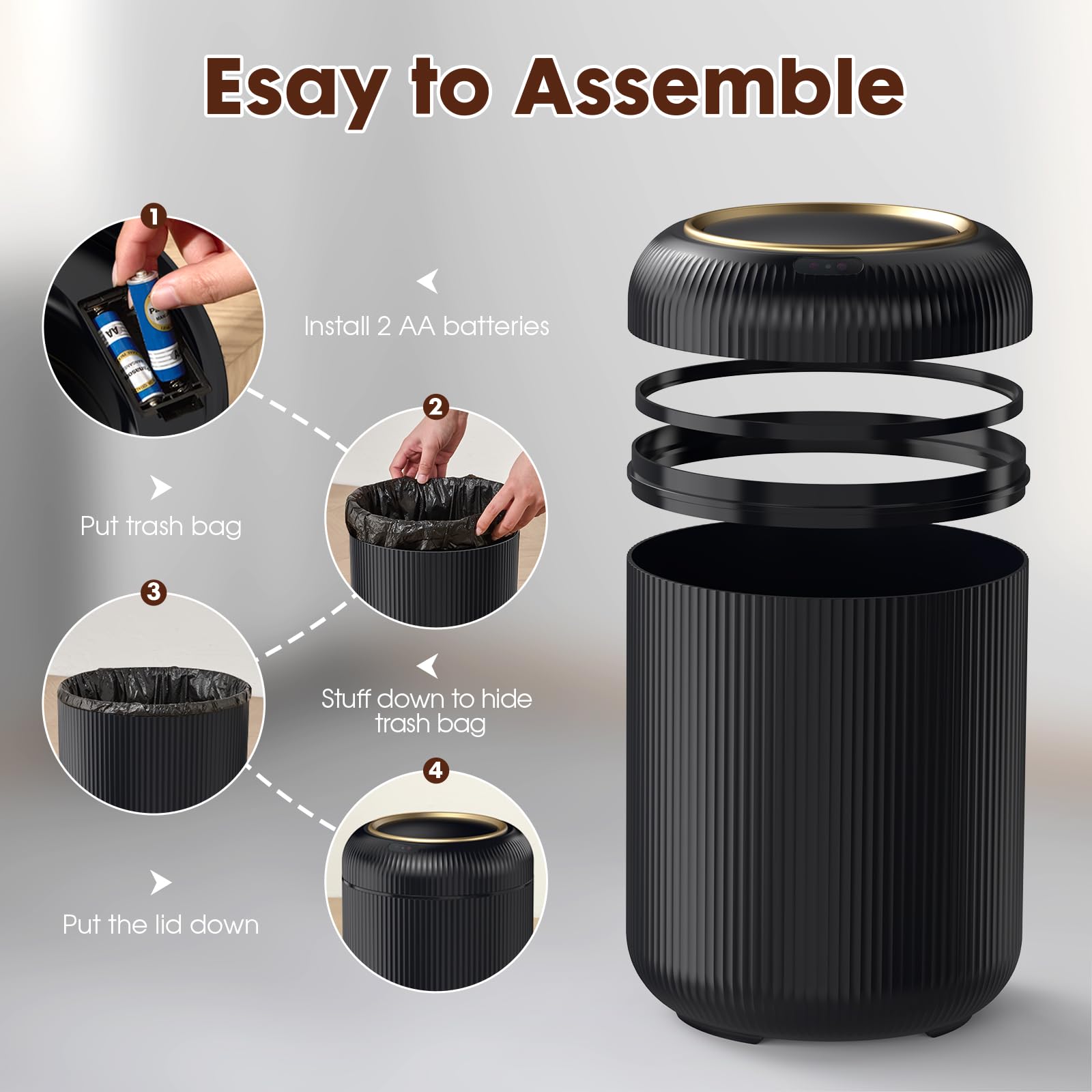 Procade removable inner ring holds bags neatly in place.