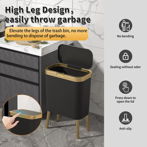 Procade tall-legged design elevates the bin for easy cleaning.