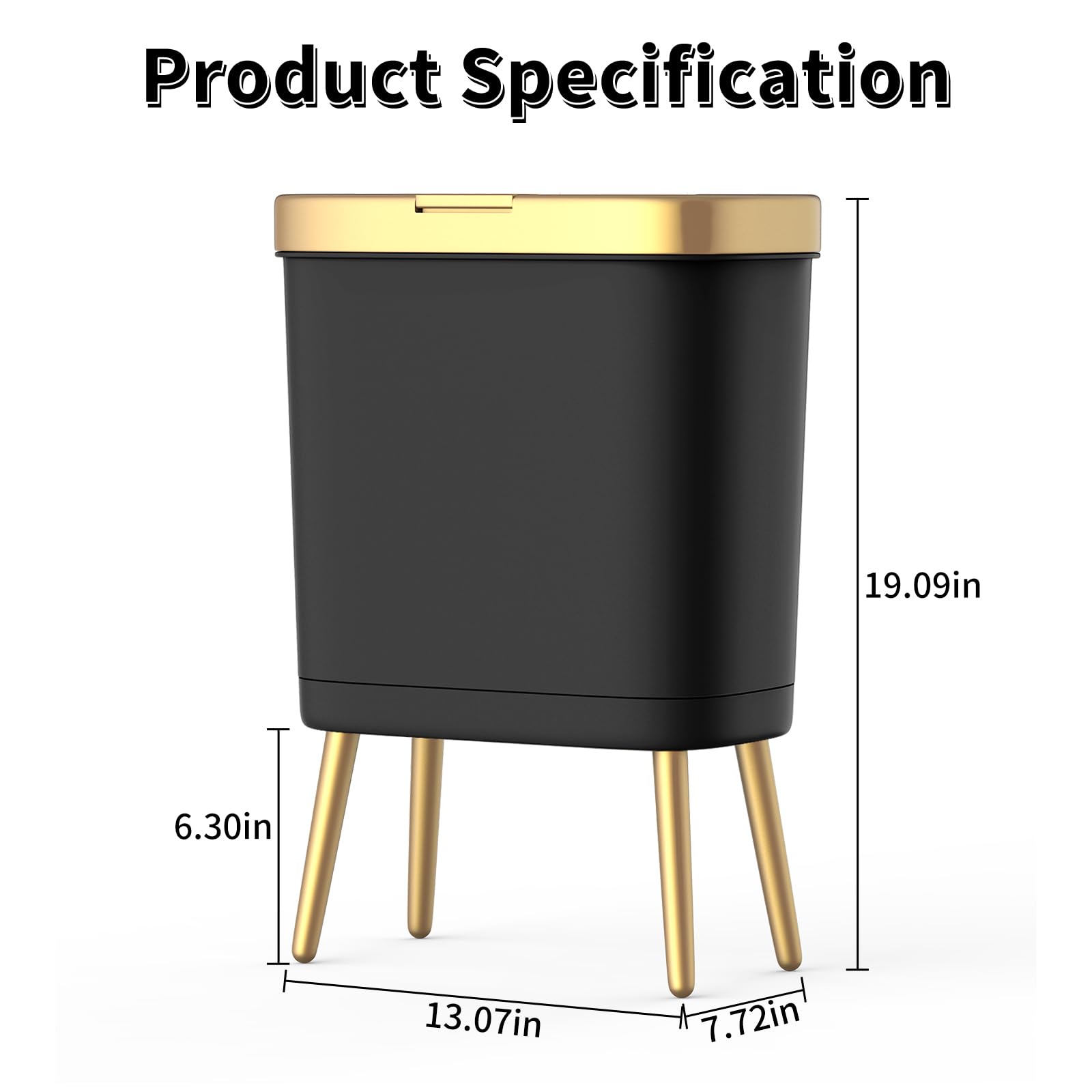 Procade trash can fits living room, bedroom, or bathroom.