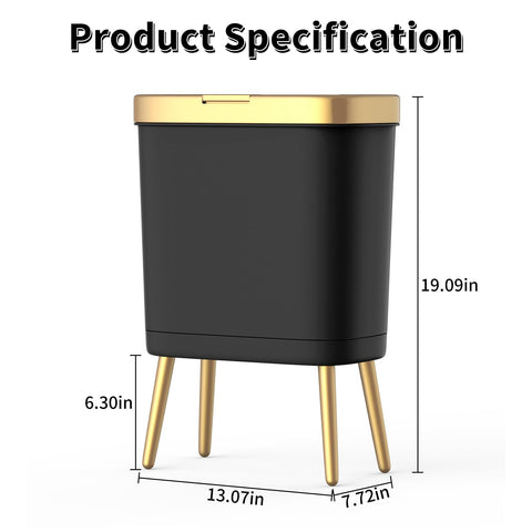 Procade trash can fits living room, bedroom, or bathroom.