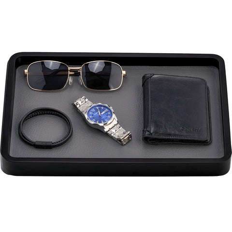 ProCase wooden valet tray front view highlights beech wood grain and sturdy design