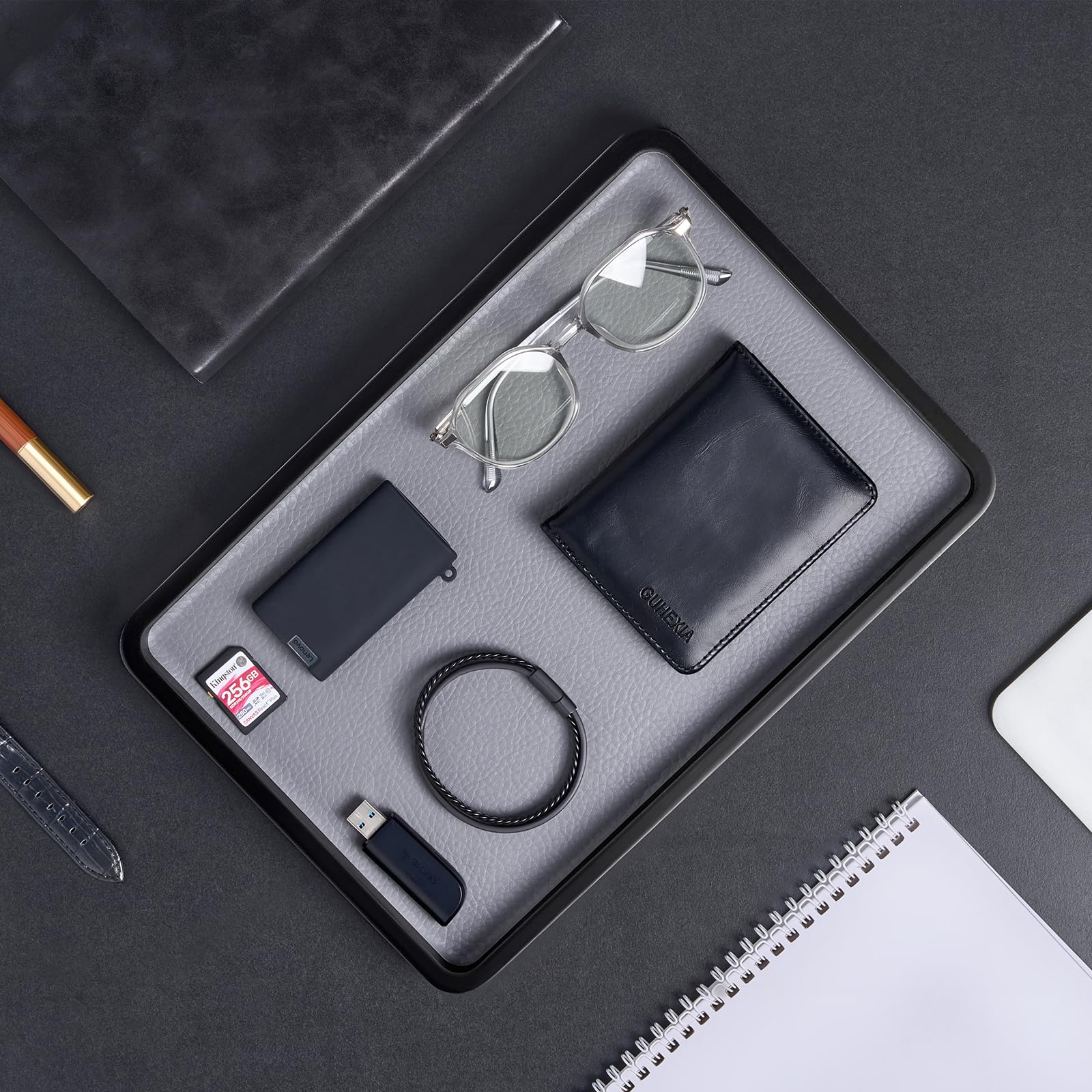 ProCase valet tray by entryway catches wallet and keys