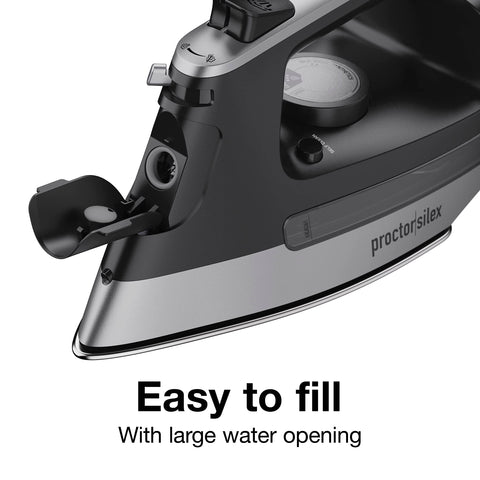 Proctor Silex steam iron easy-fill water opening for quick refills.