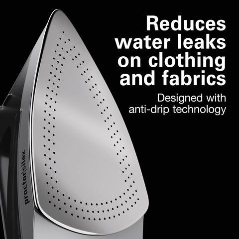 Proctor Silex steam iron in gray and black design for everyday use.