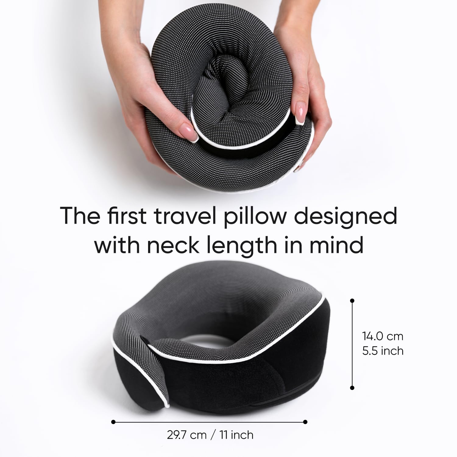 Proglobe 3D contoured eye mask included for darker rest during flights