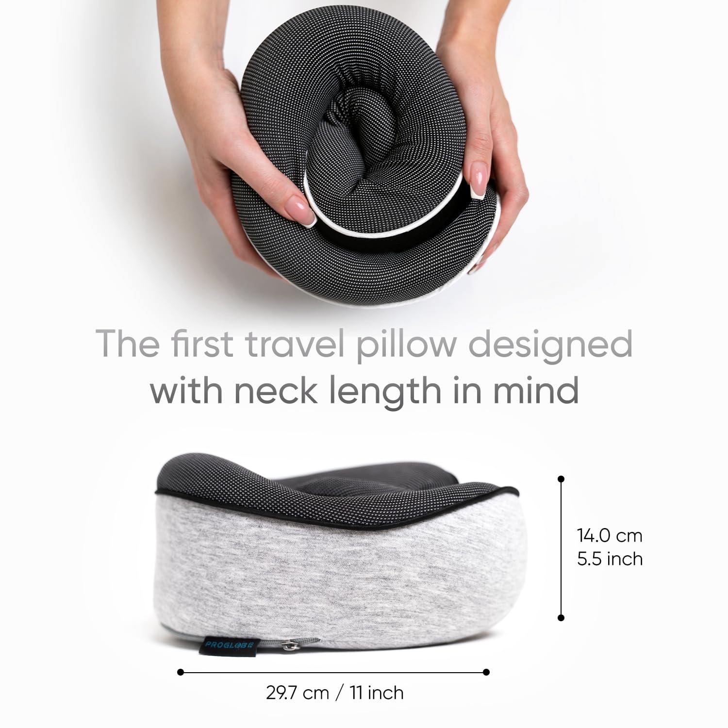 Proglobe contoured eye mask blocks light for focused relaxation.