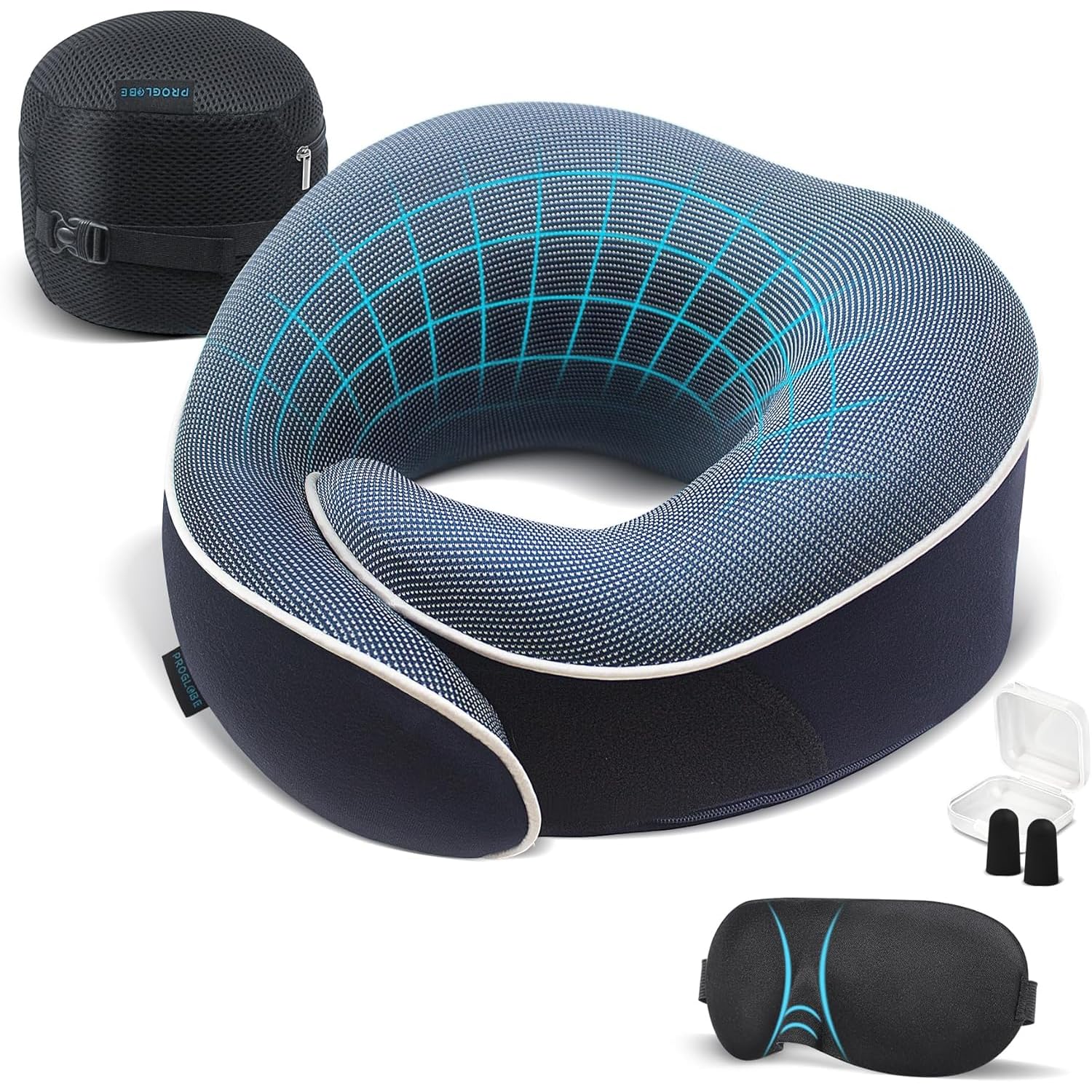 Proglobe orthopedic neck pillow with memory foam contour for stable neck support
