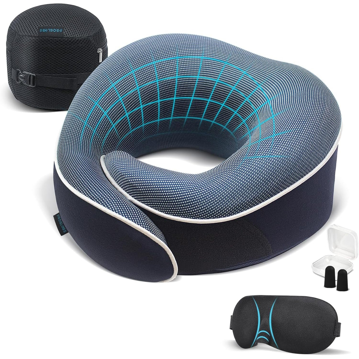 Proglobe orthopedic neck pillow with memory foam contour for stable neck support