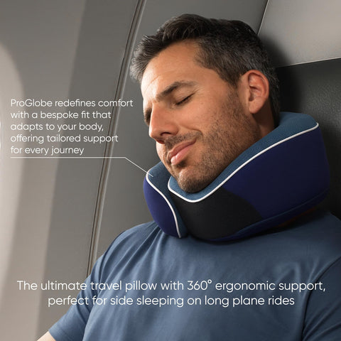 Side view of the neck pillow showing breathable outer cover