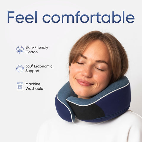 Proglobe neck pillow with adjustable Velcro to fit average neck sizes