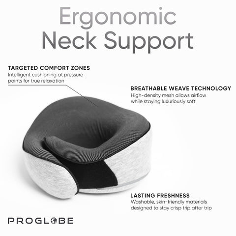 Proglobe travel kit with luxury mesh bag keeps accessories organized during trips.
