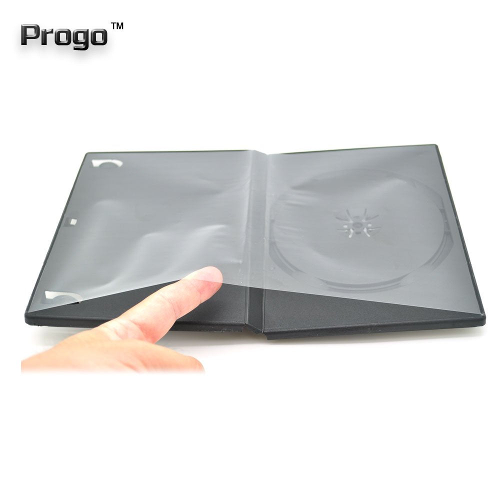 Progo 50-pack standard black DVD case with clear wrap artwork area