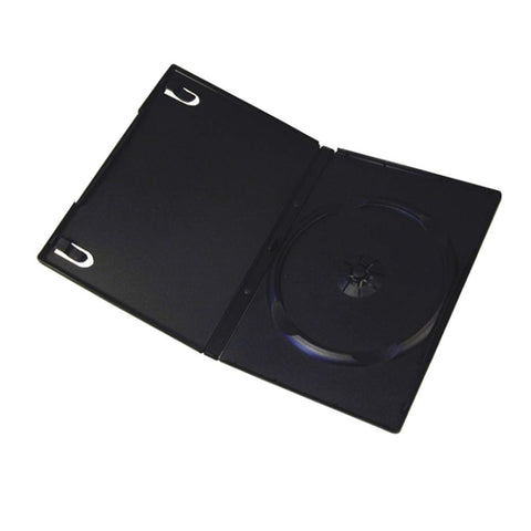 Progo 50-pack standard black DVD case front view with full-wrap artwork space