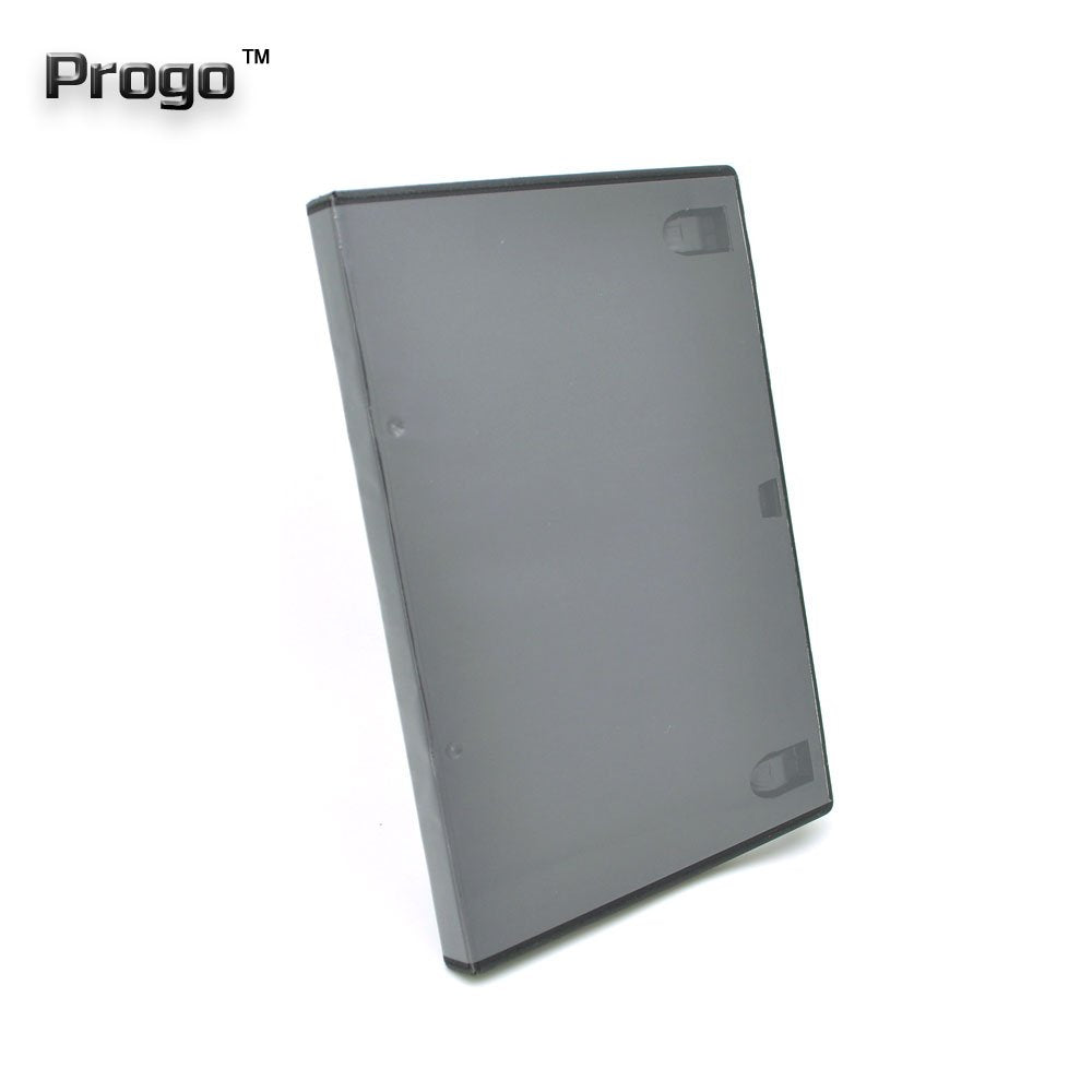 Progo 50-pack standard black DVD case open view demonstrating space for one disc