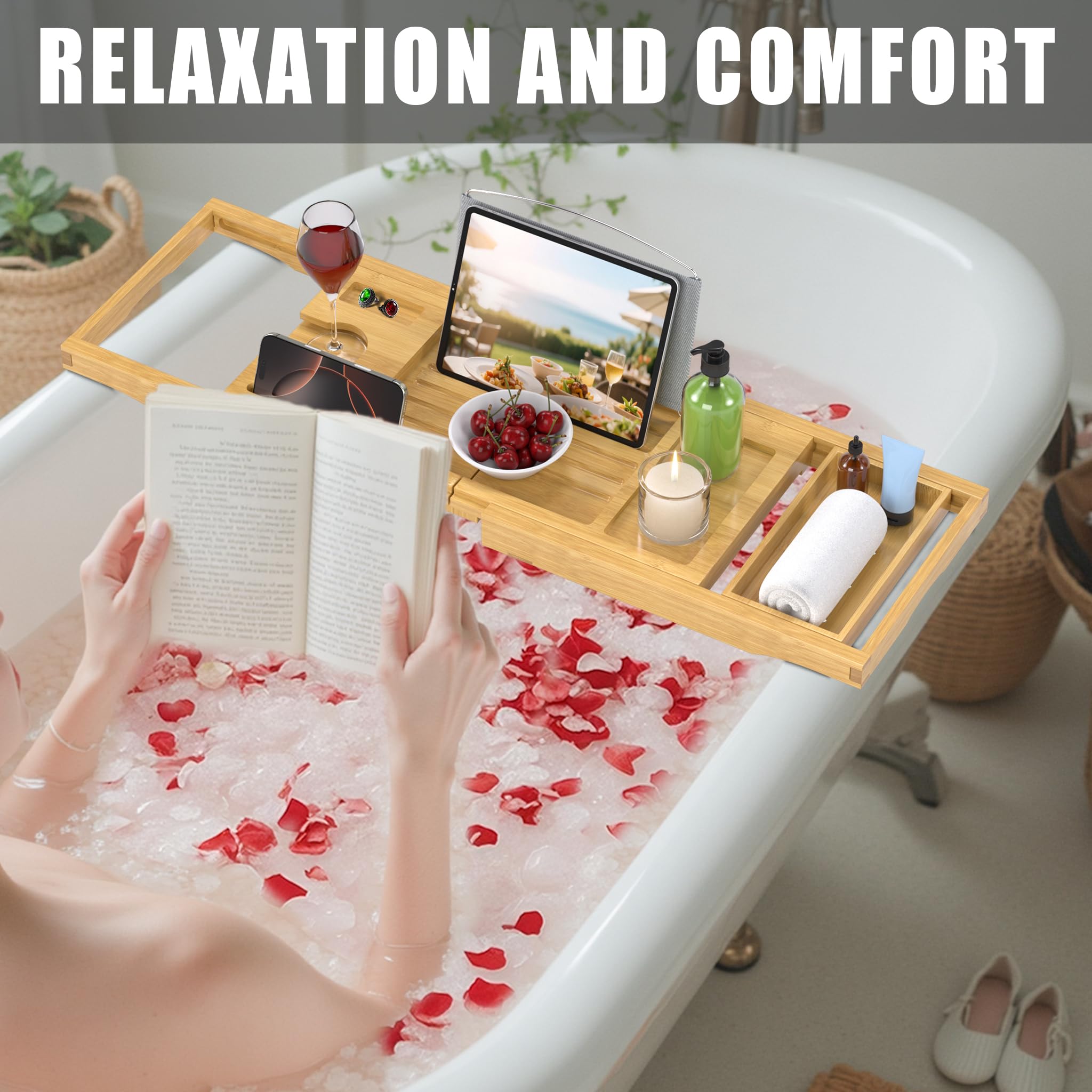 Promitop non-slip silicone pad base keeps the bath tray steady.