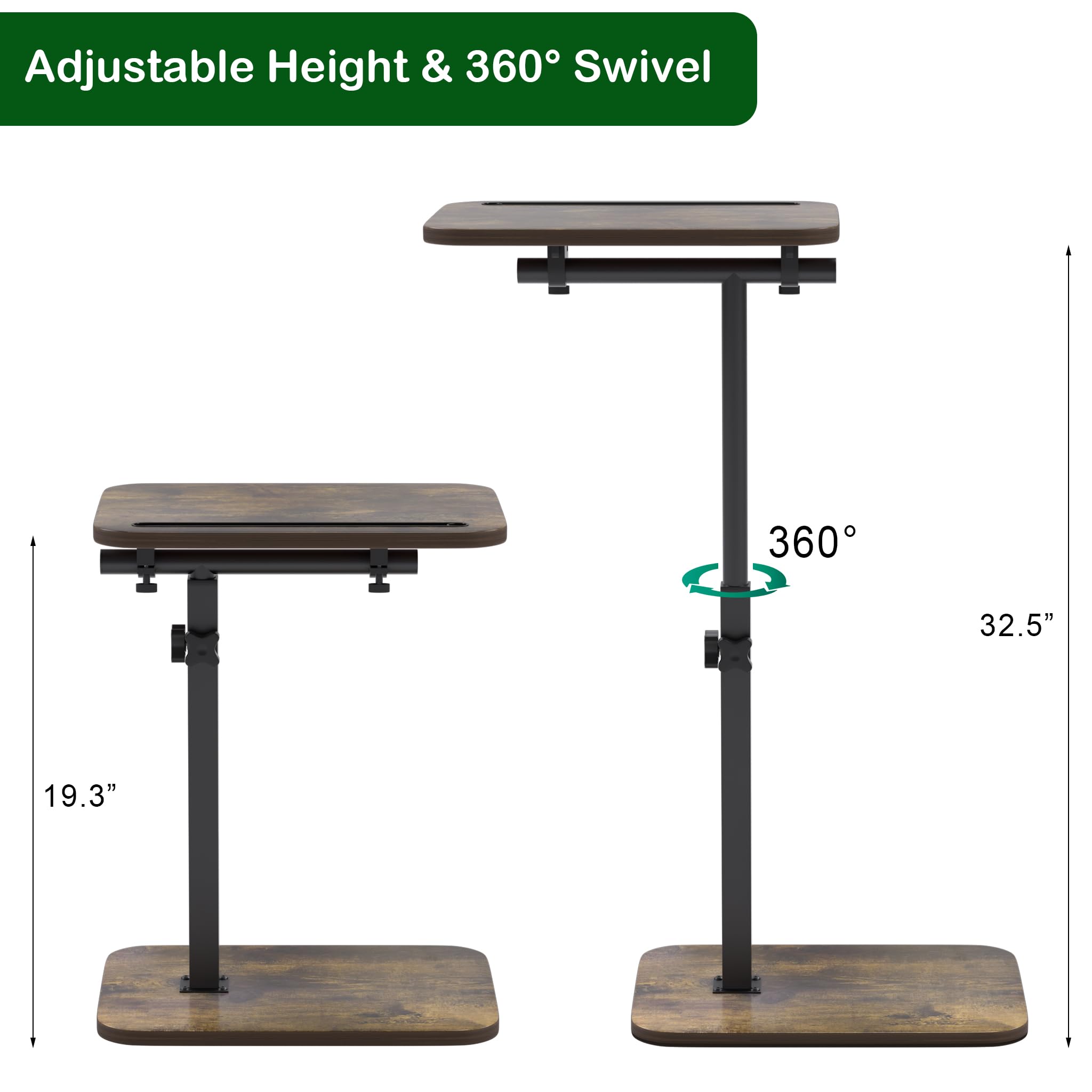 Promitop multi-functional end table doubles as laptop desk and reading surface