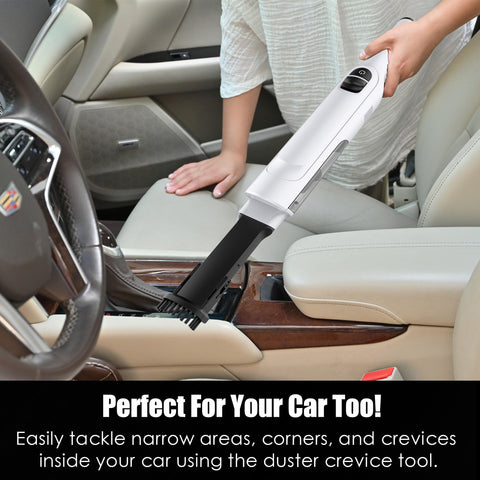 PROMOMO detachable dust cup makes emptying quick with one-touch press.