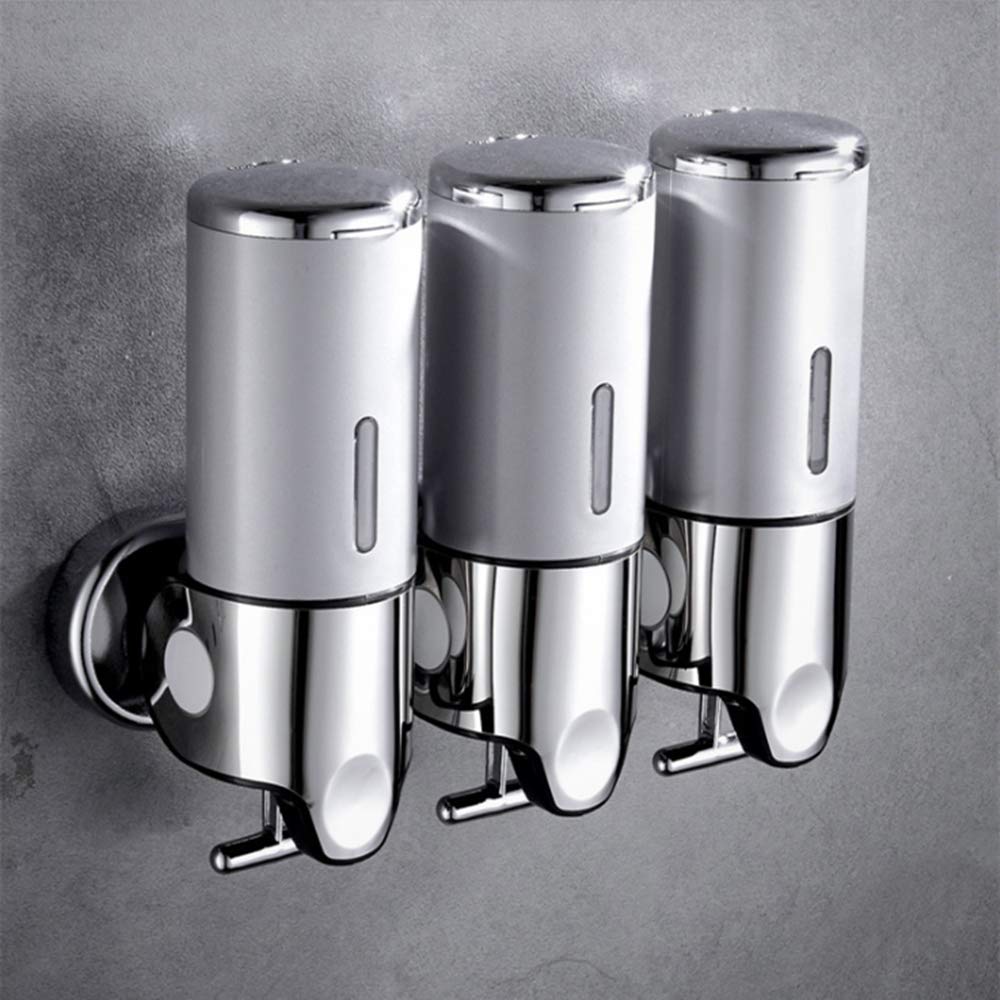 Prosfalt 3-in-1 wall-mounted dispenser for shampoo, soap, and conditioner