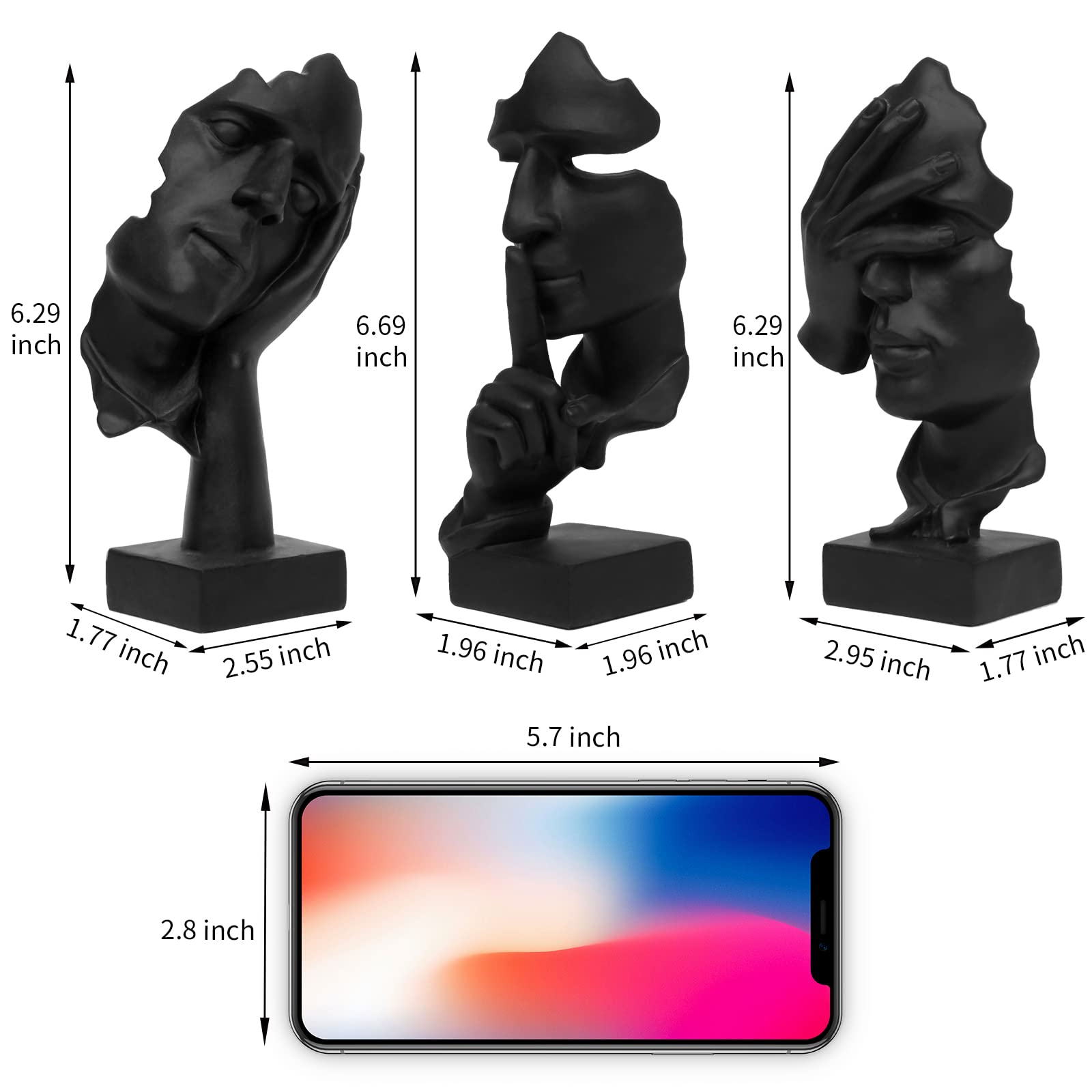 Prosfalt three-piece set decor for bookshelf or desk