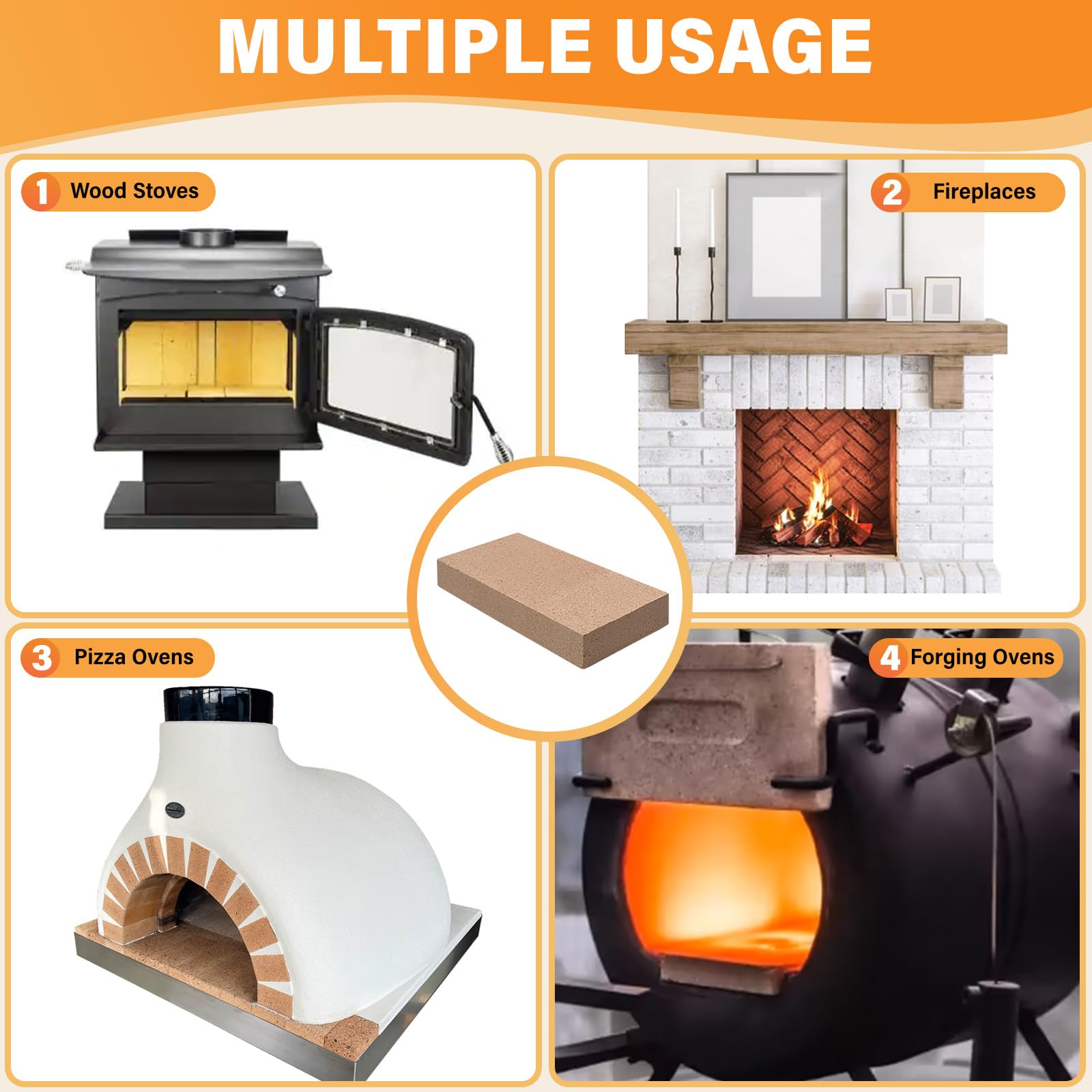 Protalwell flat surface brick cleans easily with ash removal and maintenance