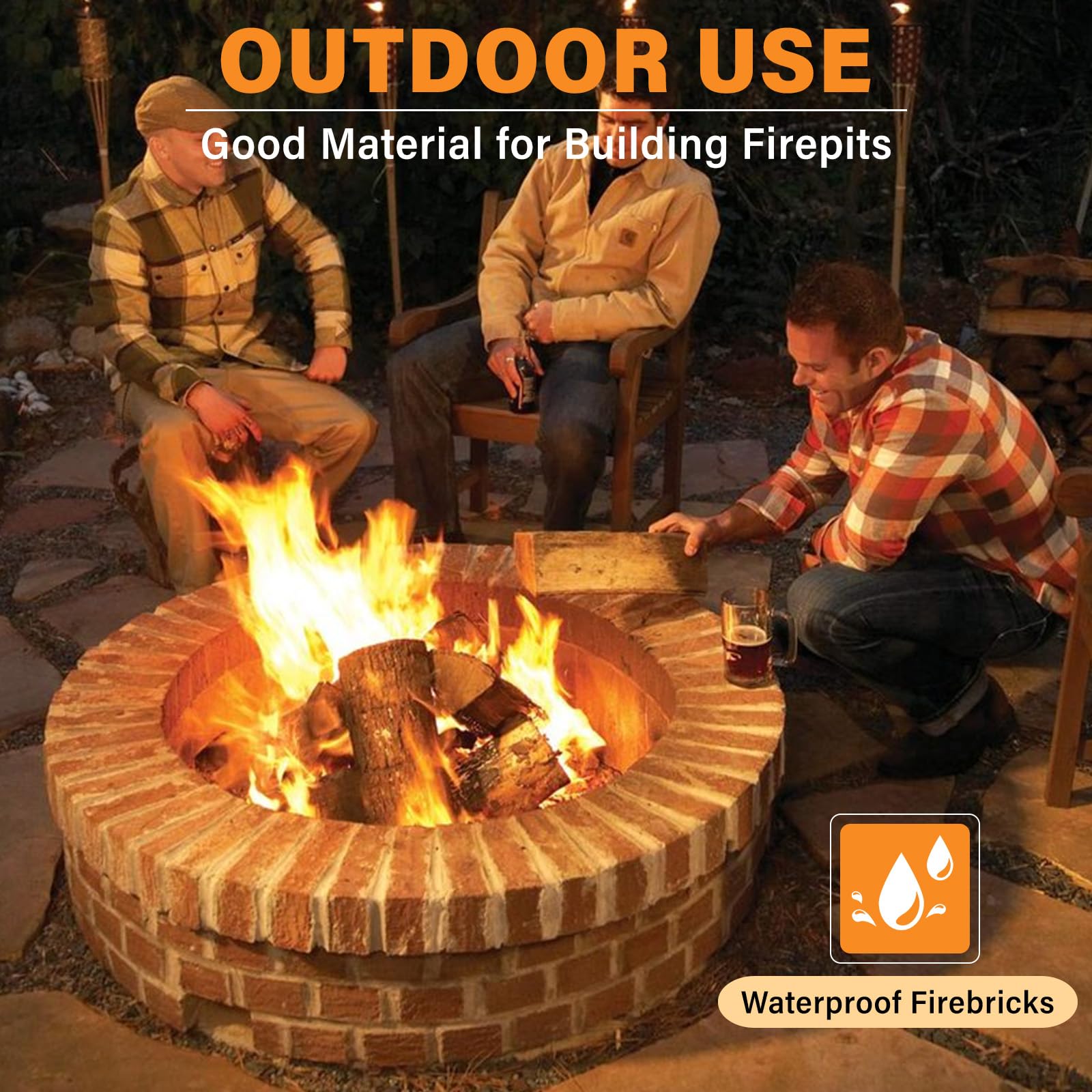 Protalwell waterproof brick for outdoor fire pits and extended outdoor use