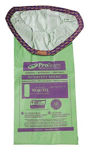 ProTeam Super Coach Pro 10 filter bag ready for professional use