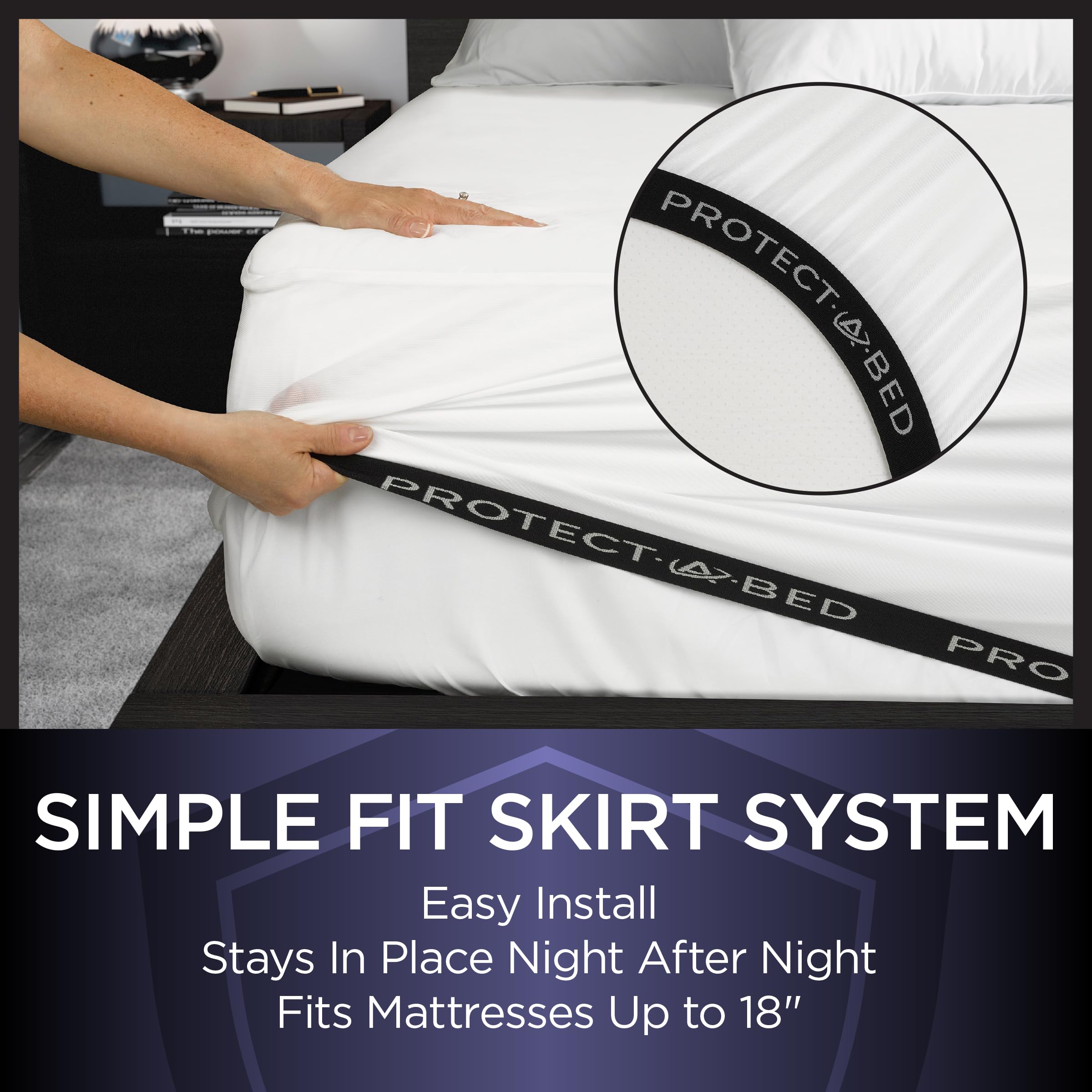 Protect-A-Bed Essential edge elastic showcased for secure mattress fit.