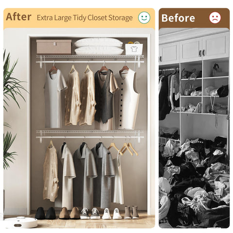 PROWORX durable powder-coated metal resists rust for long-lasting closet organization.