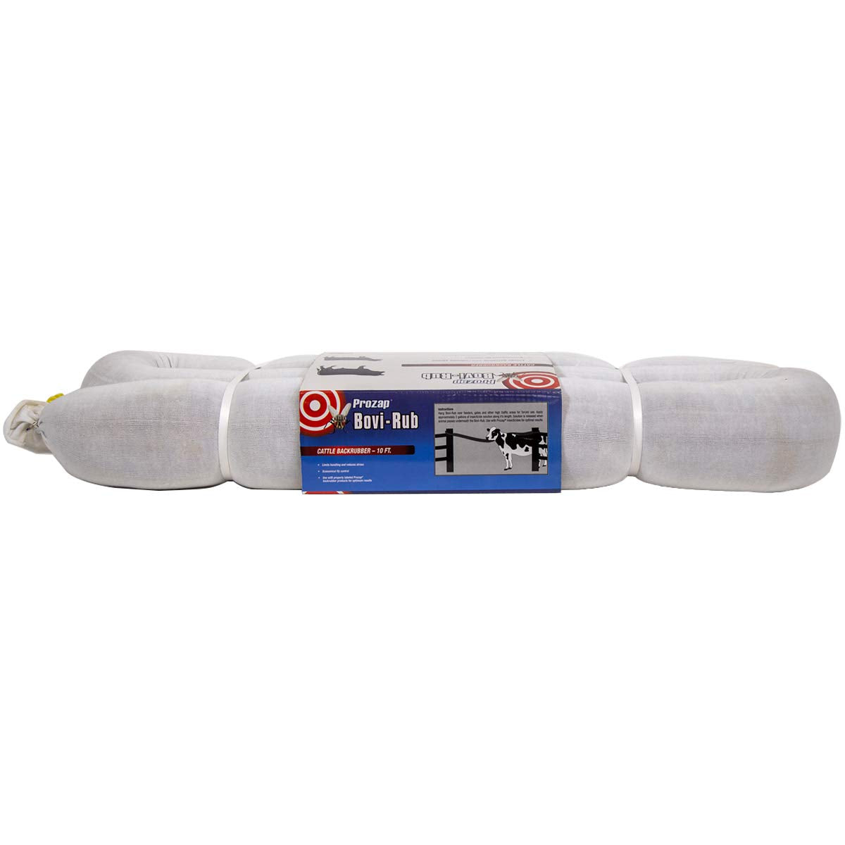 Prozap Bovi-Rub Backrubber 10' white in barn-use scene