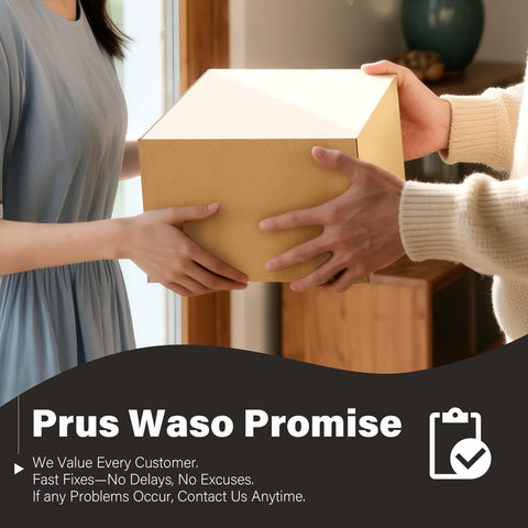 Prus Waso gold-black label-hand-soap-lotion-closeup confirms pre-labeled convenience.