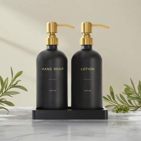 Prus Waso gold-black metal-pump-detail highlights durable stainless steel hardware.