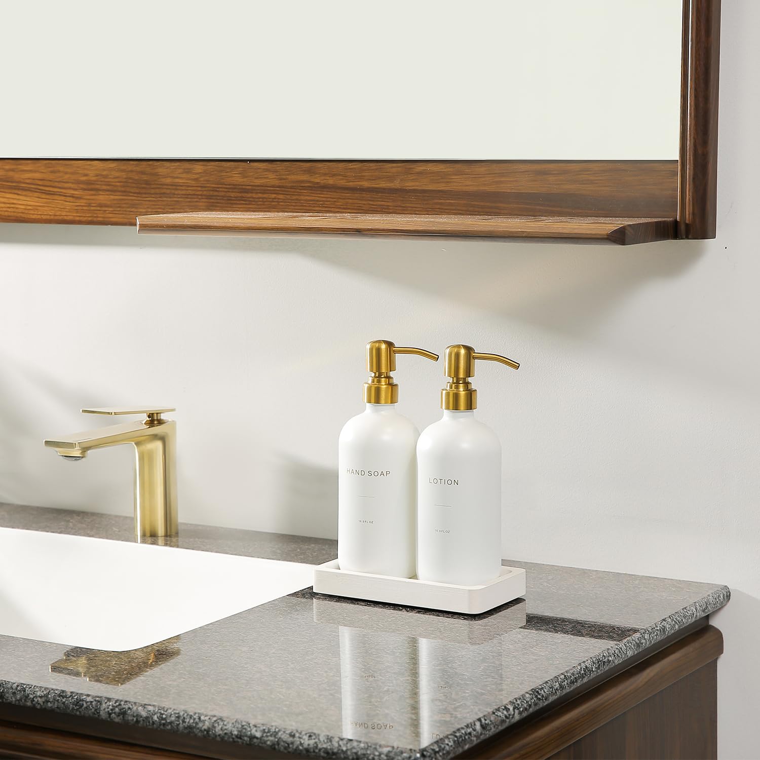 Modern minimalist Prus Waso Gold bathroom scene