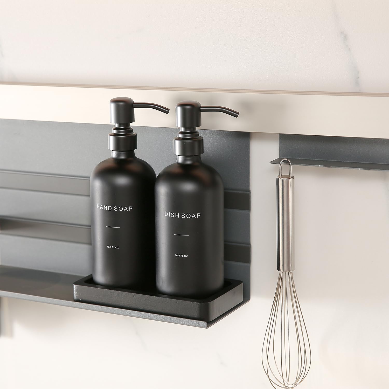 Prus Waso glass bottle with metal pump is refillable and rust-free.