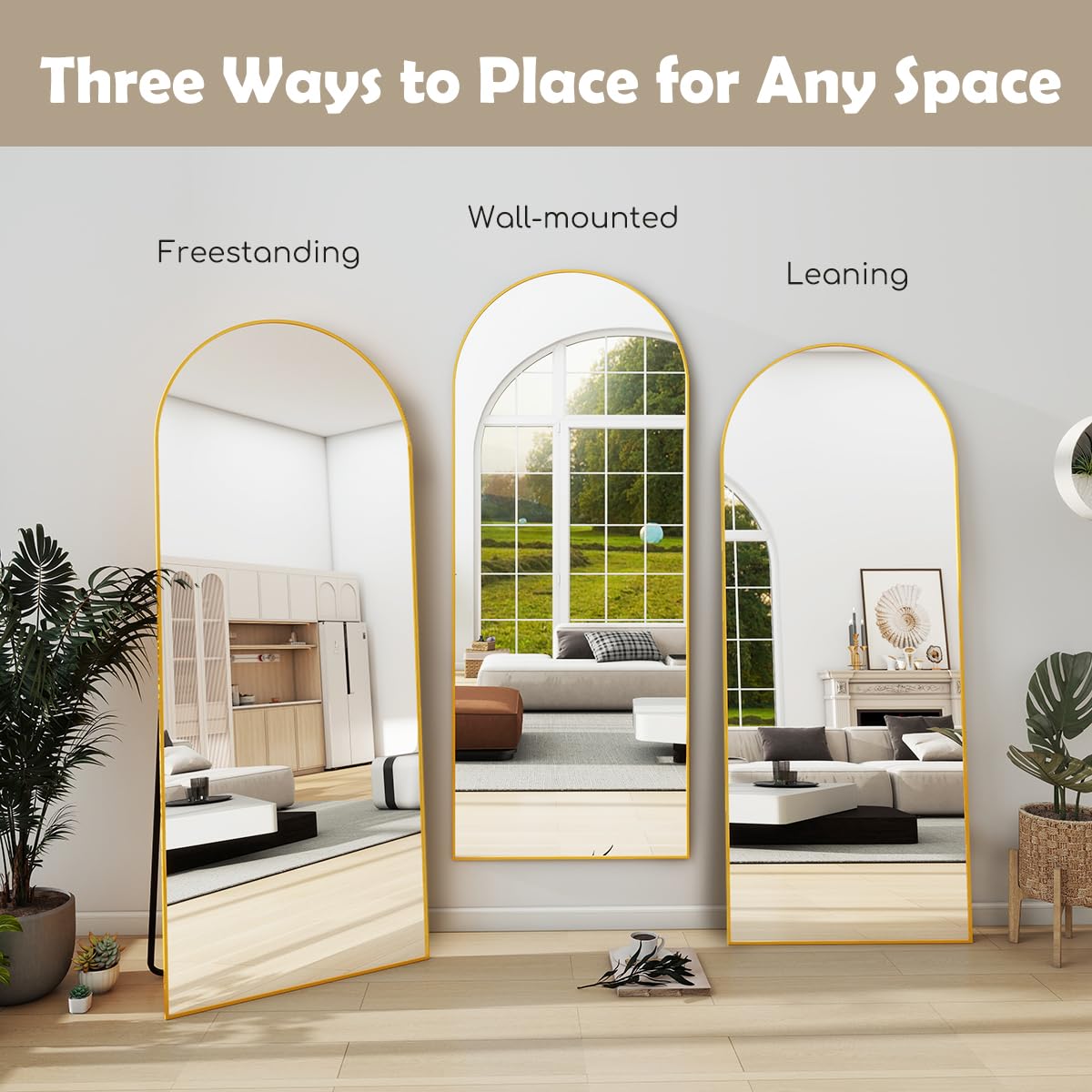 Prywot floor mirror ready for leaning or wall-hanging in versatile spaces.