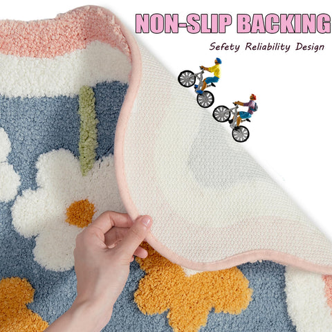 PTAEXCEL Non-slip TPR backing maintains mat position for safety
