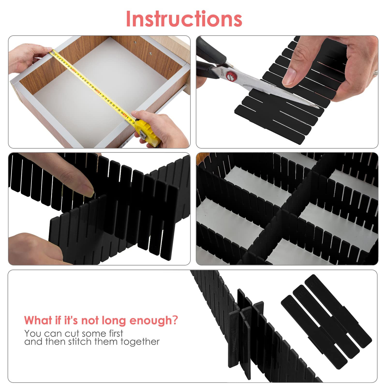 Ptanok easy-install dividers simplify reorganization in seconds.