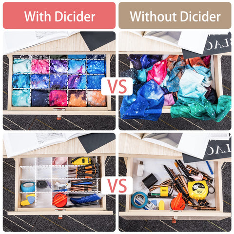 Ptanok dividers suit dresser, bathroom and kitchen storage.