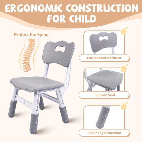 Pterying kid chair with ergonomic backrest supports balanced seating during play.