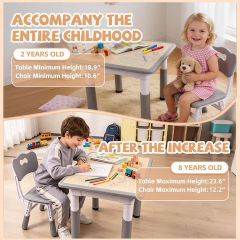 Pterying spacious 23.7-inch by 23.7-inch tabletop supports arts and crafts.
