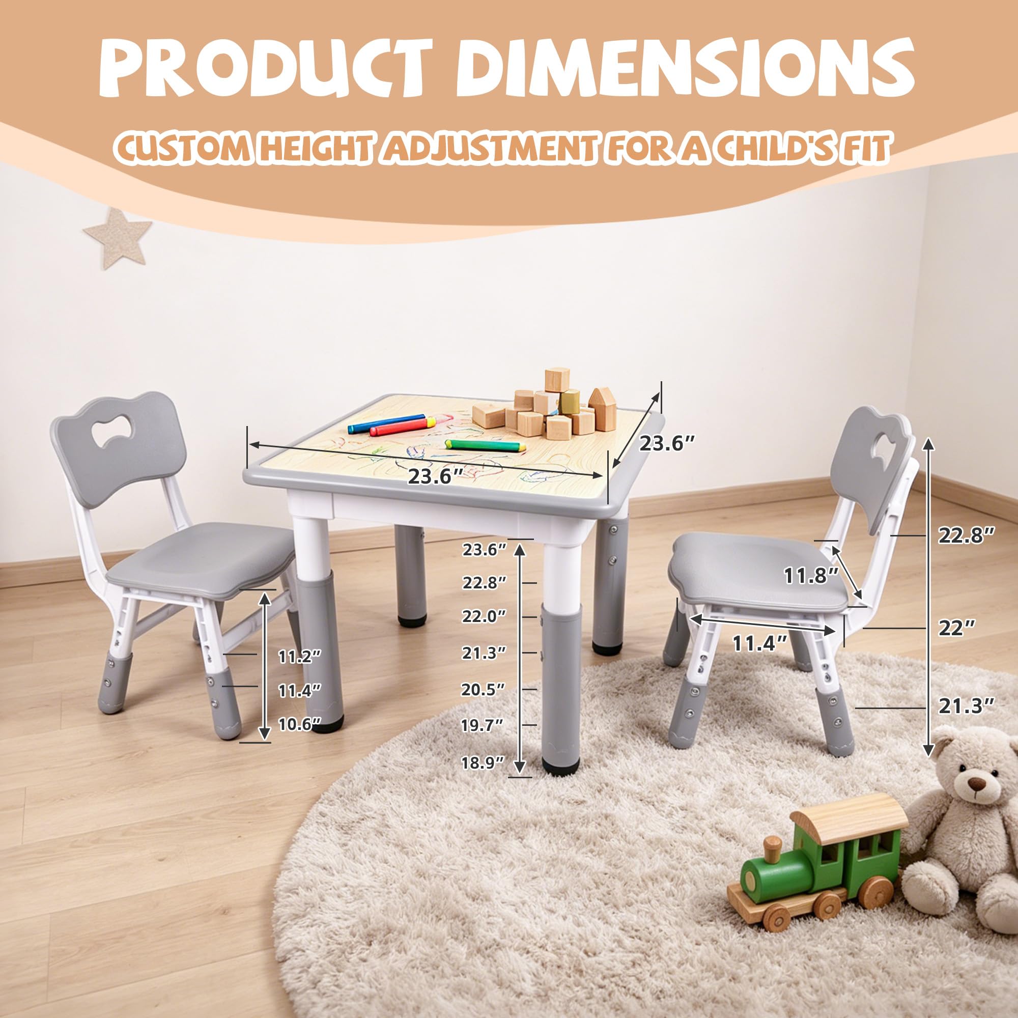 Pterying desk uses sturdy HDEP material for reliable daily use.