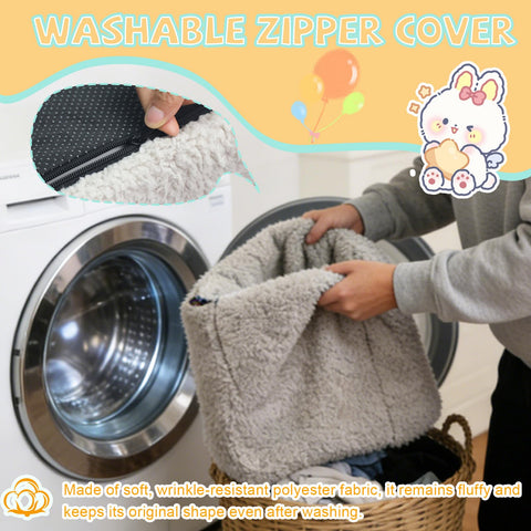 Pterying removable cover on chair makes cleaning quick and easy.