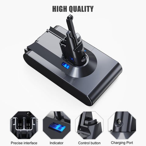 P.TOULTEK Dyson V8 battery charger-compatible for easy recharging with existing setup.